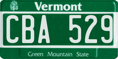 VT license plate CBA529