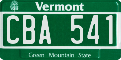 VT license plate CBA541