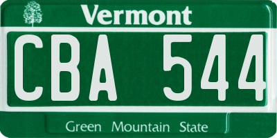 VT license plate CBA544