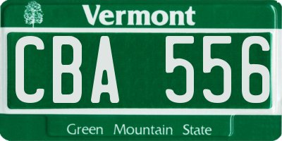 VT license plate CBA556