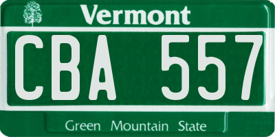VT license plate CBA557