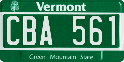 VT license plate CBA561