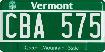 VT license plate CBA575