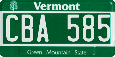 VT license plate CBA585