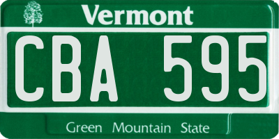 VT license plate CBA595