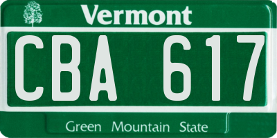 VT license plate CBA617