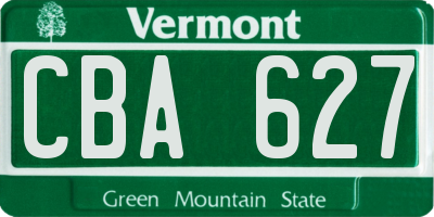VT license plate CBA627