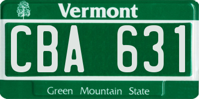 VT license plate CBA631