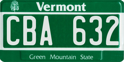 VT license plate CBA632