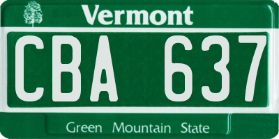 VT license plate CBA637