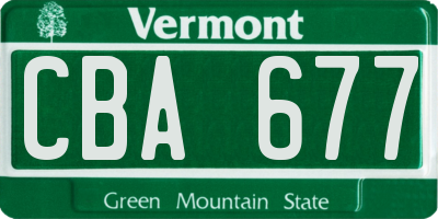 VT license plate CBA677