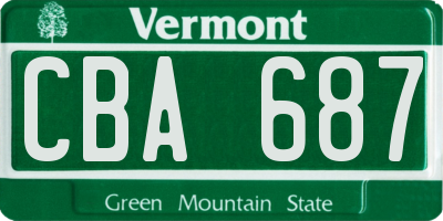 VT license plate CBA687