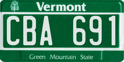VT license plate CBA691