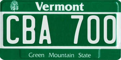 VT license plate CBA700