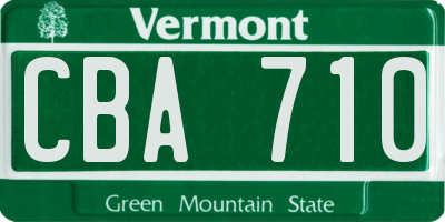 VT license plate CBA710