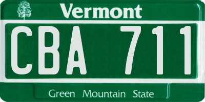 VT license plate CBA711