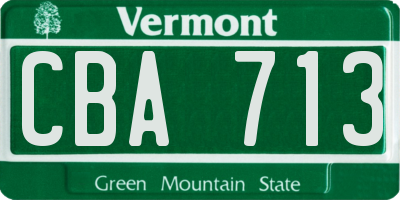VT license plate CBA713