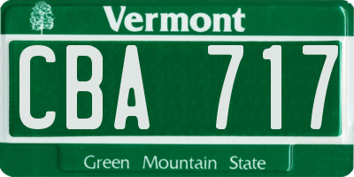 VT license plate CBA717