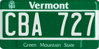 VT license plate CBA727