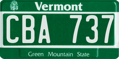 VT license plate CBA737
