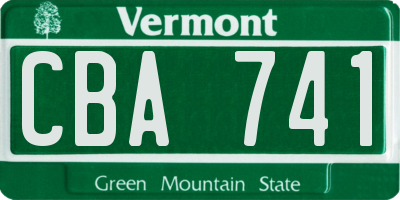 VT license plate CBA741