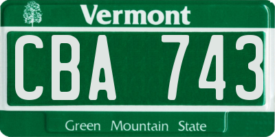 VT license plate CBA743