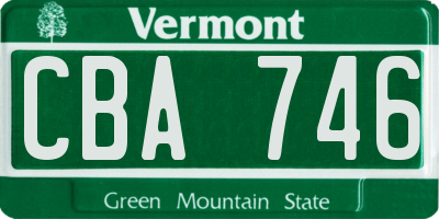 VT license plate CBA746