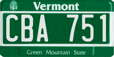 VT license plate CBA751