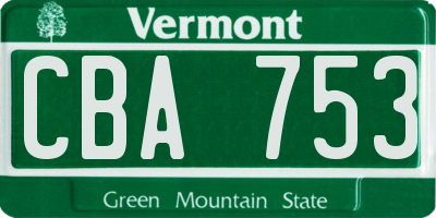 VT license plate CBA753