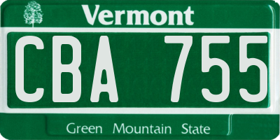 VT license plate CBA755