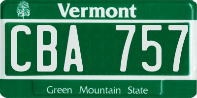 VT license plate CBA757