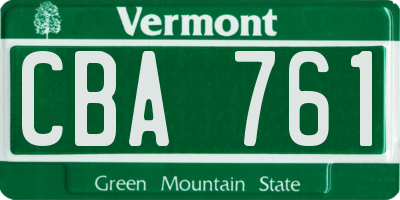 VT license plate CBA761