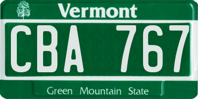 VT license plate CBA767