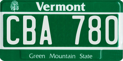 VT license plate CBA780