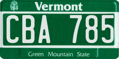 VT license plate CBA785