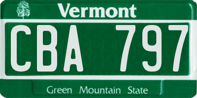 VT license plate CBA797