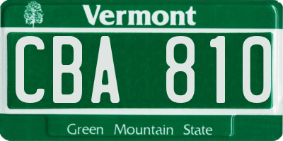 VT license plate CBA810