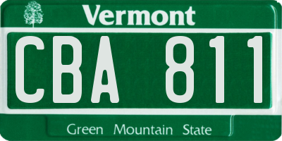 VT license plate CBA811