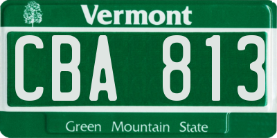 VT license plate CBA813