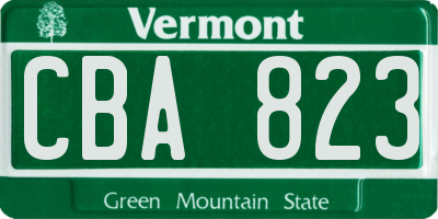 VT license plate CBA823