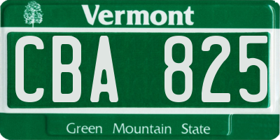 VT license plate CBA825