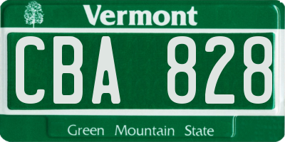 VT license plate CBA828