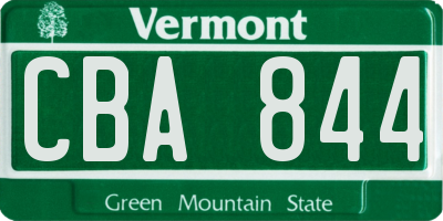 VT license plate CBA844