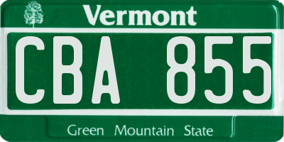 VT license plate CBA855