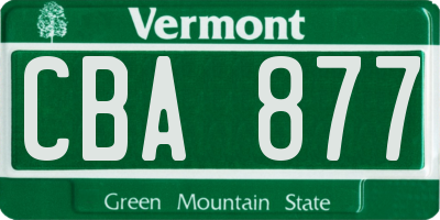VT license plate CBA877