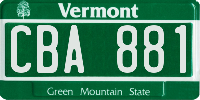 VT license plate CBA881