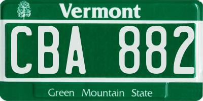 VT license plate CBA882