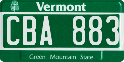VT license plate CBA883