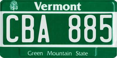 VT license plate CBA885