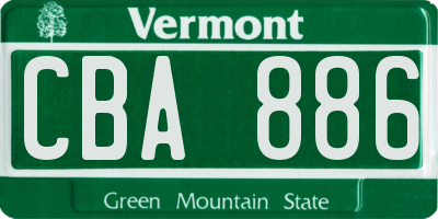 VT license plate CBA886